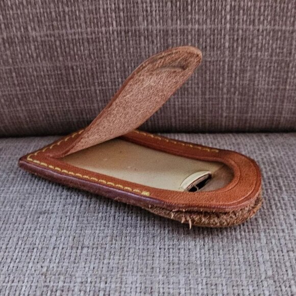 Louis Vuitton Name Tag Tan Genuine Leather Luggage Tag Made in France - Picture 8 of 10